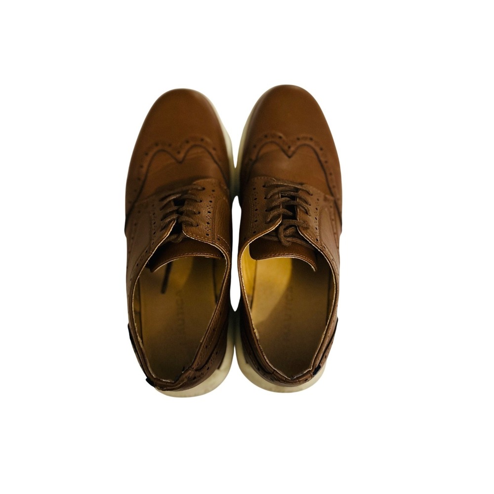 Nautica Warren Brown‎ Leather Wingtip Oxford Dress Shoes Men's 7.5